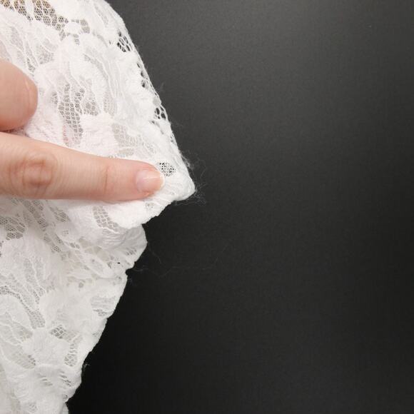 Free People Dress White Lace Mini Short Sleeve Puff Sleeve Open Back Tie Back S - Picture 8 of 14